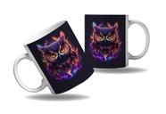 Caneca Presente Animais Místicos Corujas Arte Geek Nerd Fogo Caneca Presente Animais Místicos Corujas Arte Geek Nerd Fogo