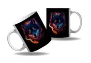 Caneca Presente Animal Místico Lobo Luar Geek Nerd Arte