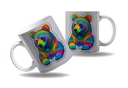 Caneca Presente Arte Geek Animais Grandes Urso Psicodélico