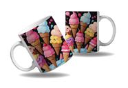 Caneca Presente Estampa de Sorvete Sorvetinhos Fofo Cute