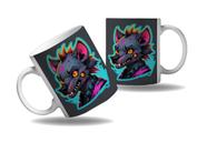 Caneca Presente Geek Nerd Cyberpunk Hiena Savana Tecno