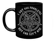Caneca Preta Baphomet Pentagrama