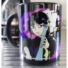 Caneca Preta Porcelana Personalizada Wandinha Caneca Preta Porcelana Personalizada Wandinha