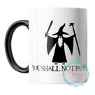 Caneca Preta Porcelana Senhor Dos Anéis Galdalf You Shall Not Pass