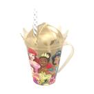 Caneca Princesas com tampa Coroa 360 ml Plasutil