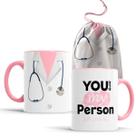 Caneca Profissão Jaleco Médica Medicina Rosa