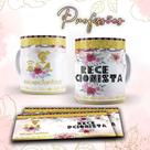 Caneca profissões glitter - Recepcionista