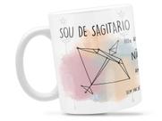 Caneca Sagitario Signo Divertida Porcelana Xícara 325ml + Caixa Presente