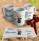 Caneca São Bento Rogai por nós - Porcelana