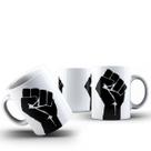 Caneca Simbolo Luta Contra Racismo Cerâmica 325ml Café Chá