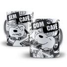 Caneca Snoopy Peanuts Com Café Sem Café Porcelana