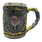 Caneca Sol de Resina com Acabamento em Alumínio - 450ml