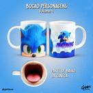 Caneca Sonic The Hedgehog - com Bocão no fundo 325ml, personagens, presentes Caneca Sonic The Hedgehog - com Bocão no fundo 325ml, personagens, presentes
