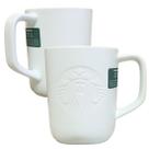 Caneca Starbucks Cerâmica Branco Esverdeada Original 473ml