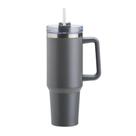 Caneca Térmica 1,2L com Canudo e Tampa Cinza - NOVOHUB