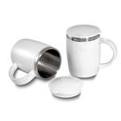 Caneca Térmica Coffee Time 400ML em Aço Inox com Tampa de Vedação Prata Asia Import Caneca Térmica Coffee Time 400ML em Aço Inox com Tampa de Vedação Prata Asia Import