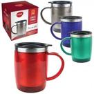 Caneca termica de inox com tampa de plastico colors 450ml na caixa - Clink