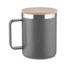 Caneca Térmica Elegante em Inox Reciclado com Tampa de Bambu - 400ml Cinza Sofisticado Caneca Térmica Elegante em Inox Reciclado com Tampa de Bambu - 400ml Cinza Sofisticado