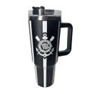 Caneca Térmica Inox com Tampa e Canudo 1200ml Corinthians