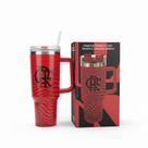 Caneca Térmica Inox Flamengo 1200ml com Alça e Tampa Parede Dupla