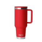Caneca térmica YETI Rambler 1,2 L à prova de vazamentos com tampa Flip Straw vermelha
