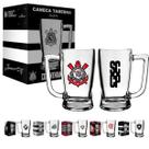 Caneca Times Cerveja 340ml Vidro Chopp Flamengo Corinthians Santos Taberna