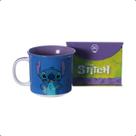 Caneca Tom Stitch Disney 350ml Cerâmica Azul Lilo & Stit