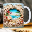 Caneca tridimensional 3D animais/paisagens