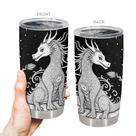 Caneca Tumbler Oasisdream de aço inoxidável 600 ml com estampa de dragão
