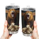 Caneca Tumbler Oasisdream de aço inoxidável 600 ml com estampa de leão