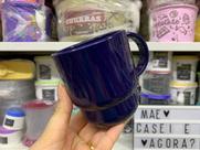 Caneca Tupperware 370 ml Azul Marinho - Linha Importada