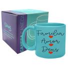 Caneca Turquesa 330ml Gratidão Famíia Simas