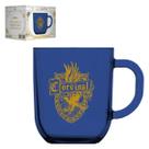 Caneca Vidro 300ml Harry Potter Casas Corvinal Brasão Azul