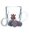 Caneca Vidro 310ml Com Abridor Corinthians Caneca Vidro 310ml Com Abridor Corinthians