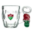 Caneca vidro 310ml com abridor - fluminense
