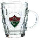 Caneca vidro brasão metal 400ml - fluminense