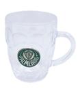 Caneca Vidro Brasão Metal 400ml - Palmeiras