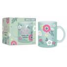 Caneca vidro diamond - a vida floresce - Brasfoot