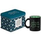 Caneca Vidro Diamond Metalic Lata Fe1 300ml Amizade Dom Deus