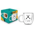 Caneca Vidro Duplo 200ml Cachorro