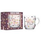 Caneca Vidro Elegance Fe1 Tempo De Deus
