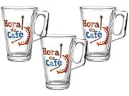 Caneca Vidro Hora do Café Cappuccino C/3 Peças 230ml Caneca Vidro Hora do Café Cappuccino C/3 Peças 230ml