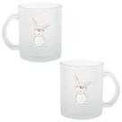 Caneca Vidro Jateado Coelho 325ml 1 Unidade + Caixinha