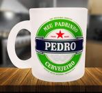 Caneca Vidro Jateado Personalizado Padrinho de Casamento