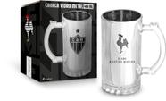 Caneca vidro metalic times - atlético - brasfoot