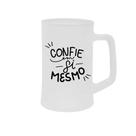 CANECA VIDRO SHOPP JATEADA 460ml "FRASES"