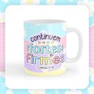 Caneca xícara Copo de Porcelana Cerâmica Versiculos Continuem Forte e Firmes