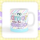 Caneca xícara Copo de Porcelana Cerâmica Versiculos No Amor Não ha Medo