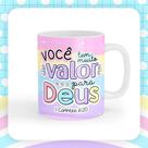 Caneca xícara Copo de Porcelana Cerâmica Versiculos Você tem Muito Valor Para Deus Caneca xícara Copo de Porcelana Cerâmica Versiculos Você tem Muito Valor Para Deus
