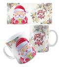 Caneca Xícara de Porcelana Cerâmica Personalizada Natalina Natal Papai Noel Md4